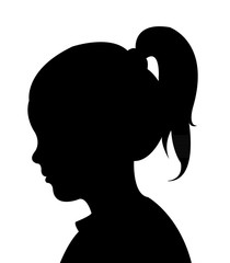 a girl head silhouette vector