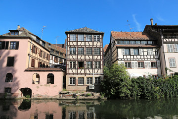 Fototapeta na wymiar Strasbourg - France- scenic old town by the river