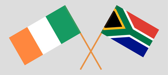 RSA and Ireland. The South African and Irish flags. Official colors. Correct proportion. Vector