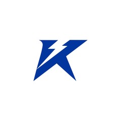 Letter K electric logo icon design template elements