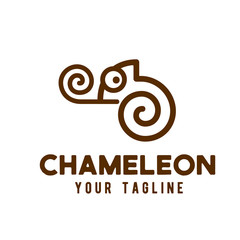 Chameleon logo line art design © Bayujati