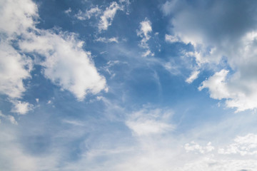 Fototapeta na wymiar Blue sky with white clouds for background
