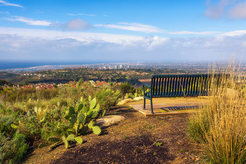 Huntington and Newport Beach viewed from the Vista Ridge Park in California