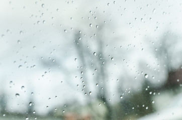 blurry background with raindrops