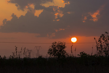 landscape picture of a sunset in the outdoors