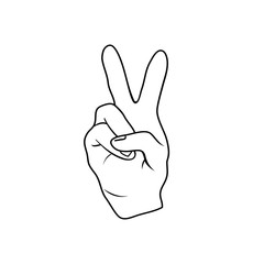 The fingers or hand signals mean peace. Vector