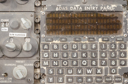 Old ADAS Data Entry Panel in Airplane Cockpit