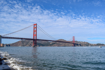 Golden Gate Bridge Panorama Seen From Beach on a Sunny Day