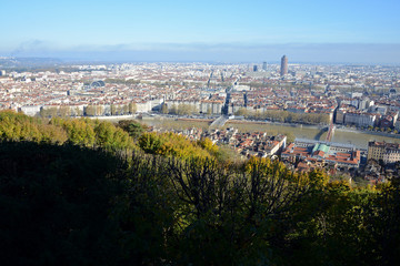 Fototapeta na wymiar Skyline of Lyon, France, Europe