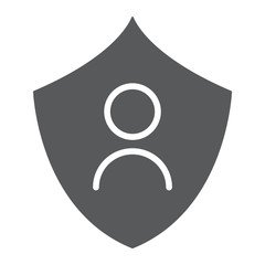 Personal protection glyph icon, privacy and security, data protection sign, vector graphics, a solid pattern on a white background.