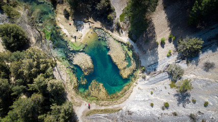 aerial view of spring water