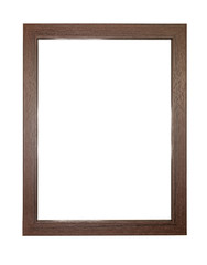Obraz premium Brawn wooden picture frame on white background