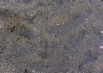 Close up of sand on a beach.