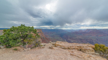 Grand Canyon National Park from the South Rim in Arizona -  landscape of canyon and valleys
