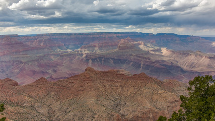 Naklejka na ściany i meble Grand Canyon National Park from the South Rim in Arizona - landscape of canyon and valleys