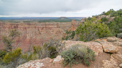 Grand Canyon National Park from the South Rim in Arizona -  landscape of canyon and valleys