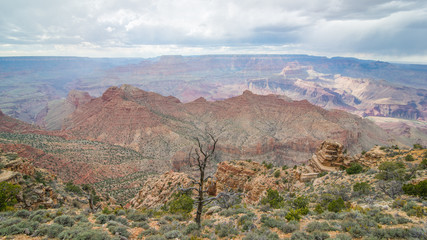 Grand Canyon National Park from the South Rim in Arizona -  landscape of canyon and valleys