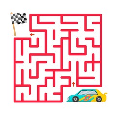 Maze game for children. Help the car get to the finish line.