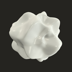 Abstract 3d render - deformed glossy shape Isolated 