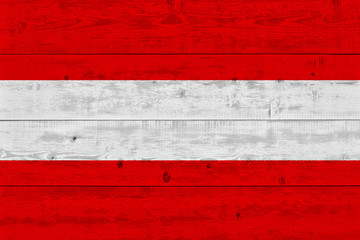 austria flag painted on old wood plank