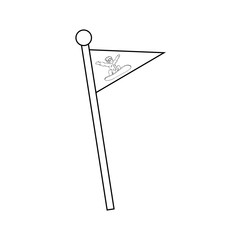 snowboarding flags isolated icon