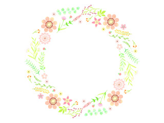 春の花のフレーム,パステルカラー