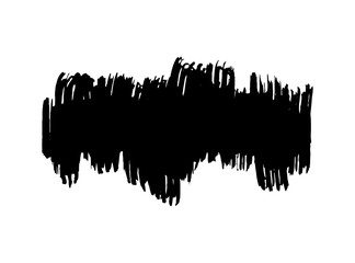 Vector black paint texture, ink brush stroke. Graphic artistic design element, box, frame or background for text.