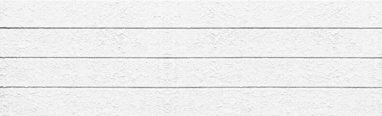 Panorama of White painted wooden walls texture and background