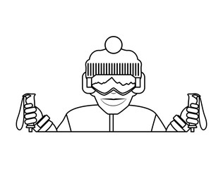 man with snow sport uniform