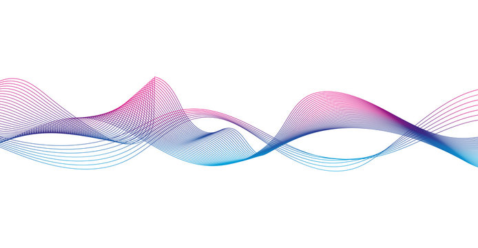 Wave Of The Many Colored Lines. Abstract Wavy Stripes On A White Background Isolated. Creative Line Art.