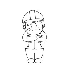 男性キャラクターヘルメット困った