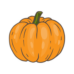 Cartoon orange pumpkin isolated