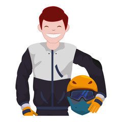 man with snow sport uniform