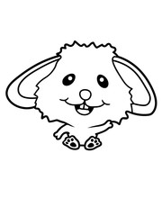 kleiner hase riesiger kopf kind baby winken lachen kaninchen osterhase ostern eier lustig comic cartoon clipart