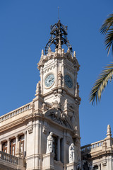 Fototapeta na wymiar VALENCIA, SPAIN - FEBRUARY 27 : Valencia City Hall building in Valencia Spain on February 27, 2019