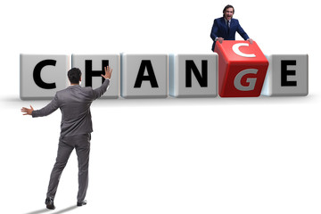 Fototapeta premium Businessman in change and chance concept
