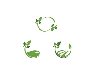 go green Logos of green leaf ecology nature element vector
