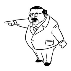 Man angry briefcase cartoon illustration isolated image