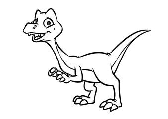 Raptor dinosaur cartoon illustration isolated image 