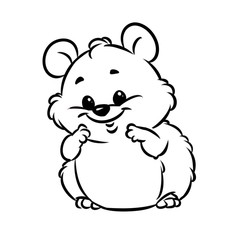 Little hamster animal character  cartoon illustration isolated image