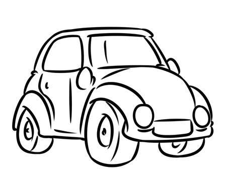 Car transport coloring page cartoon illustration isolated image