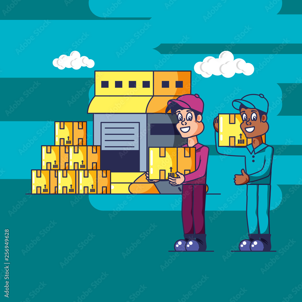 Poster delivery service worker and icons