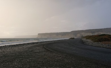 Rainy evening, south Cyprus coast near Ancient Kourion