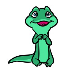 Little lizard c cartoon illustration isolated image