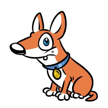 Dog cartoon illustration isolated image animal character pet