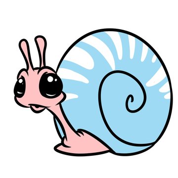 Little snail cartoon illustration isolated image