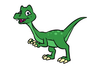 Raptor dinosaur cartoon illustration isolated image 