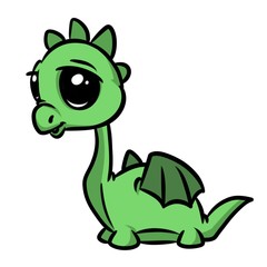Dragon little animal character cartoon illustration isolated image
