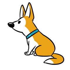 cartoon dog sitting character illustration isolated image