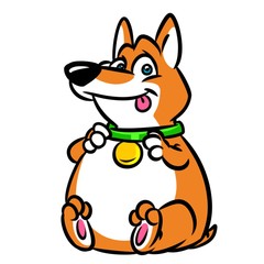 Dog funny animal character  cartoon illustration isolated image